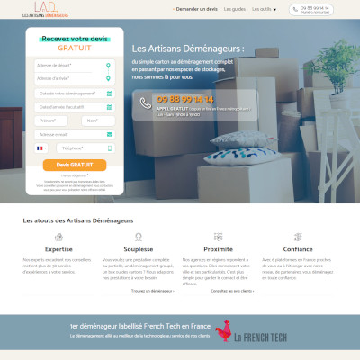 Portfolio - site responsive Les Artisans Déménageurs par Frédérique Celeste